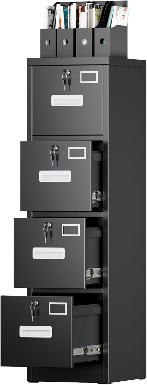 SUXXAN 4 Drawer File Cabinet for Secure Home Office Storage