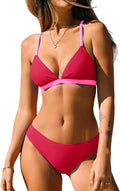 Women's V Neck Crisscross Back Bikini Set - Flattering Fit