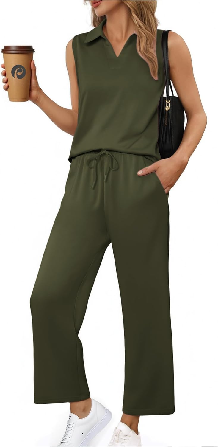 PINSPARK Two Piece Sets for Women: Stylish Sleeveless Outfits