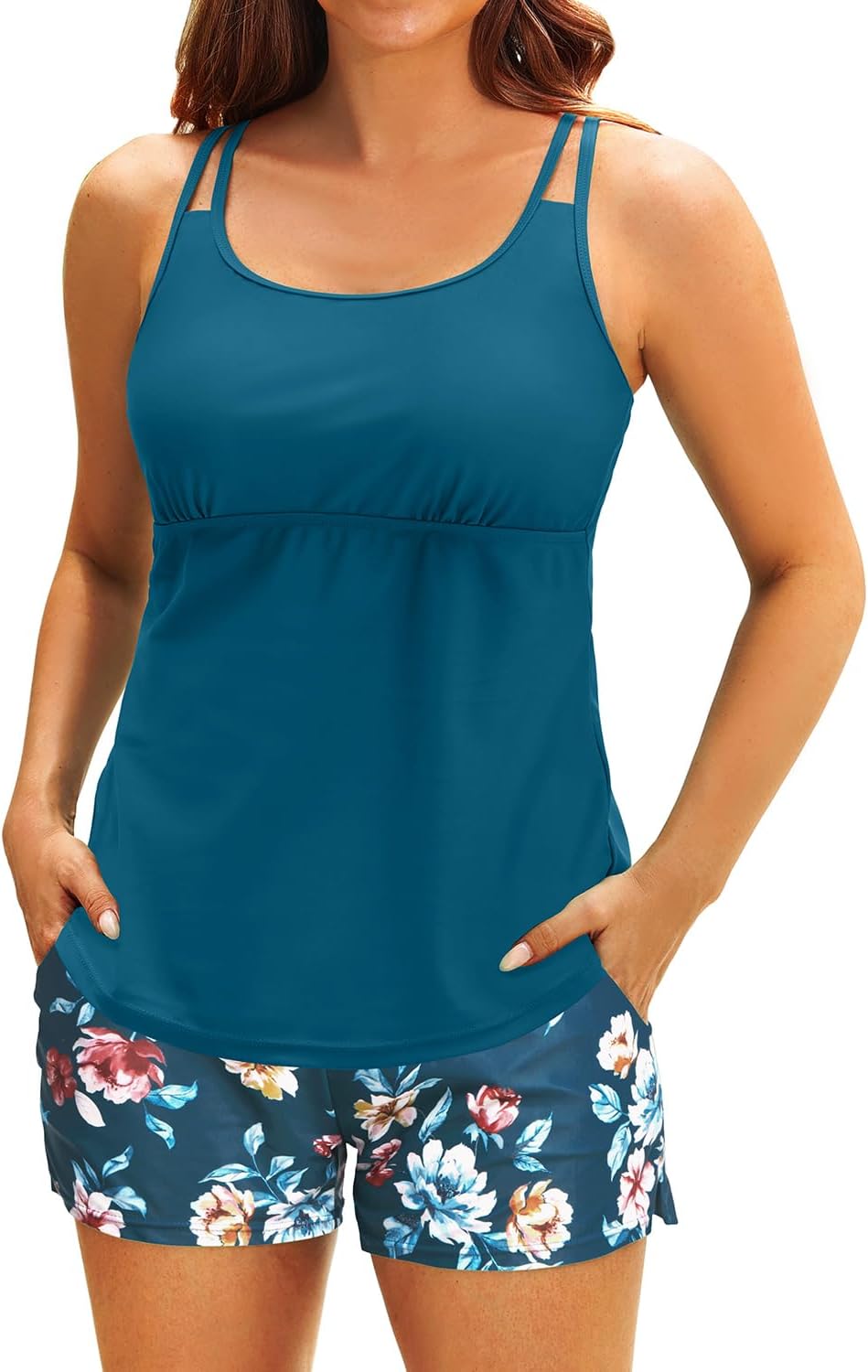 Tempt Me Two Piece Tankini Swimsuits for Women with Shorts