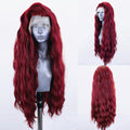 Wine Red Synthetic Lace Front Wig 24in - Natural Hairline Burgundy