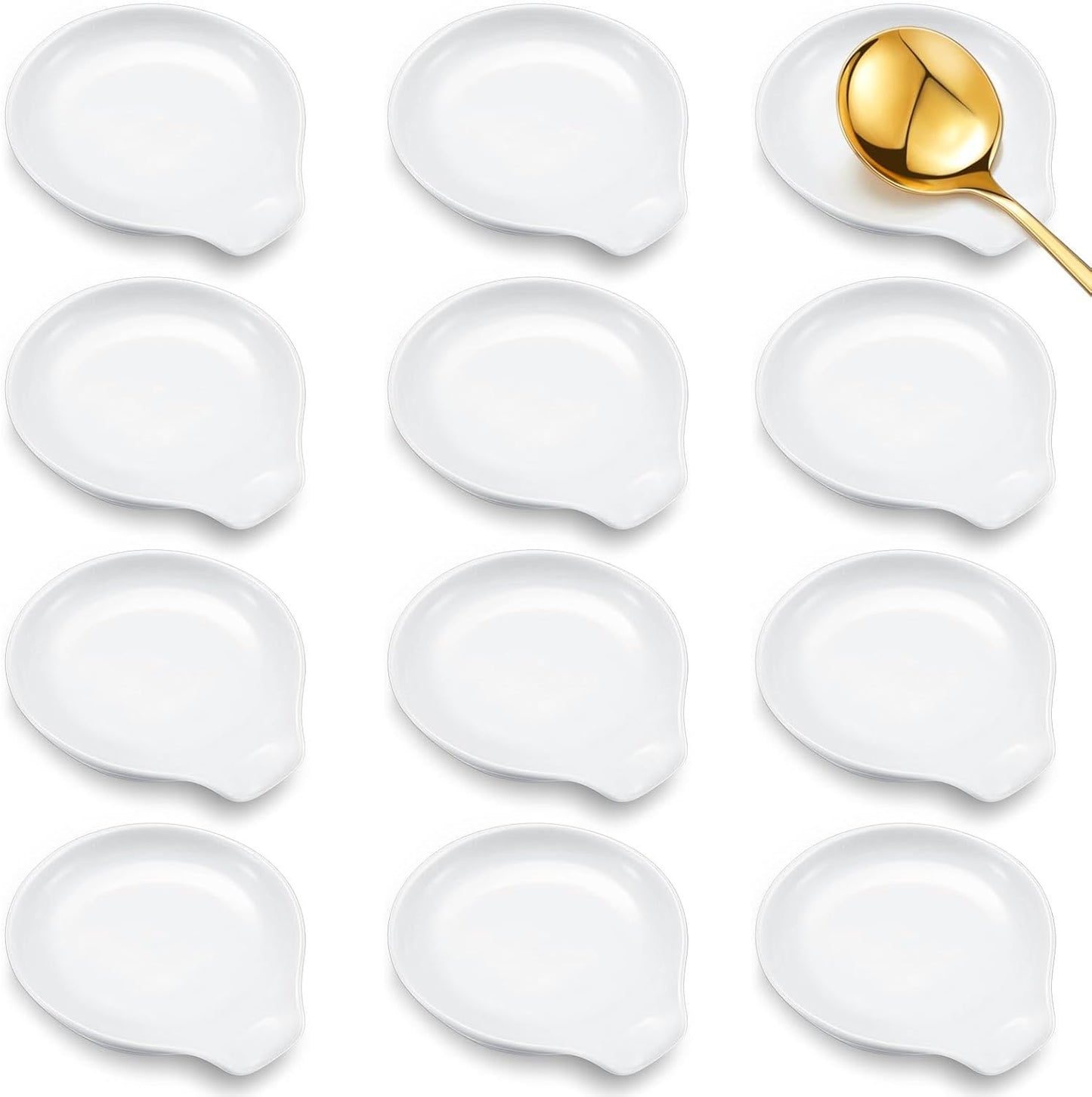 12 Pcs Ceramic Spoon Rest for Stove Top - Kitchen Utensil Holder