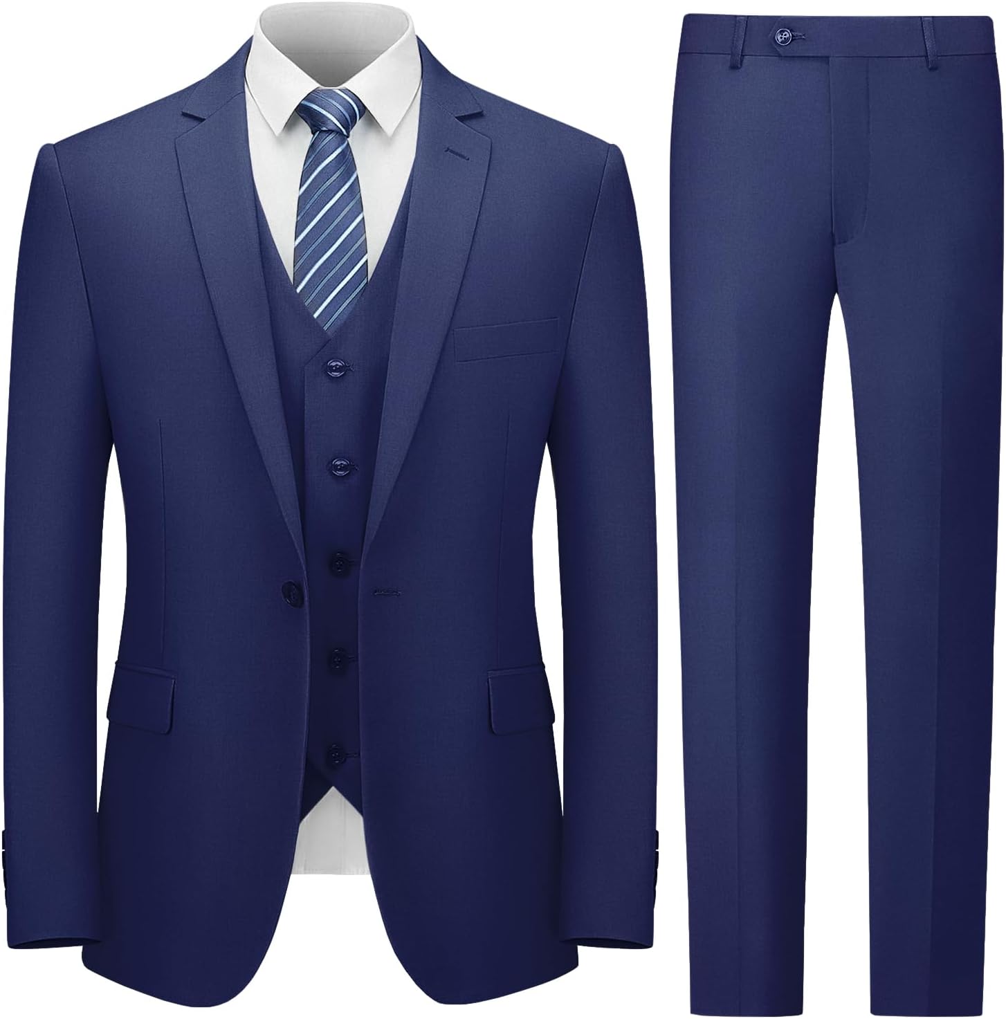 Cooper & Nelson Men's Slim Fit 3 Piece Suit Tuxedo Set