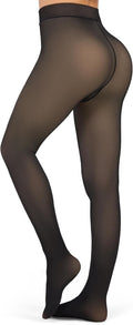 Fleece Lined Tights Women Sheer Warm Pantyhose - Winter Thermal Fit