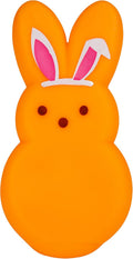 4 Inch Orange Dress-up Bunny Vinyl Pet Toy - Small Squeaky Dog Toy