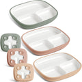 Domensi Kids Porcelain Divided Plates 8.2 in - Toddler Suction Set