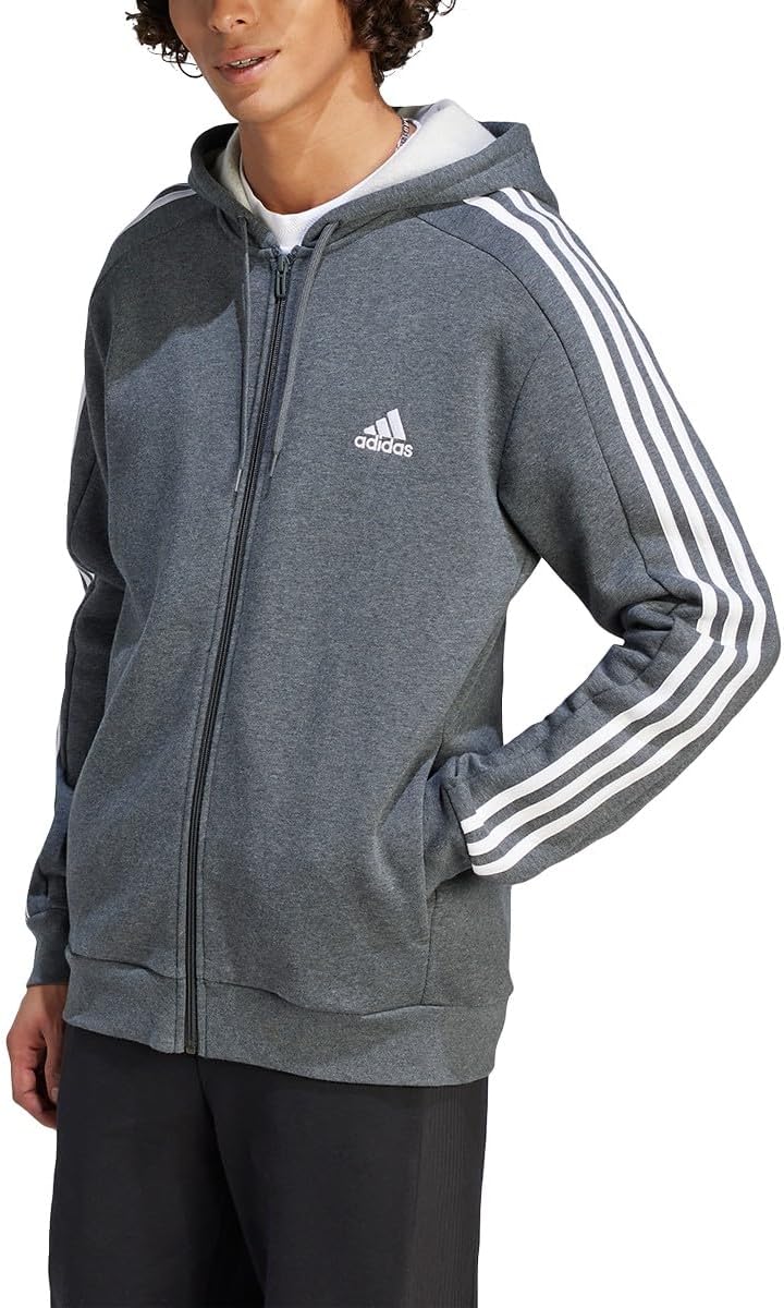 adidas Men's Cozy 3-Stripes Fleece Hoodie