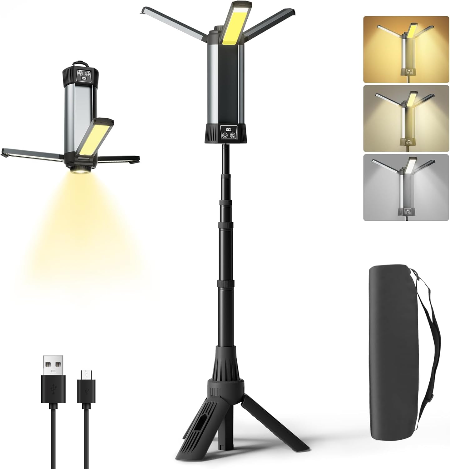 Portable Rechargeable Work Light - 2000Lumen Brightness