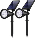 Solar Spotlight Outdoor Garden Light Pack of 2 - Adjustable