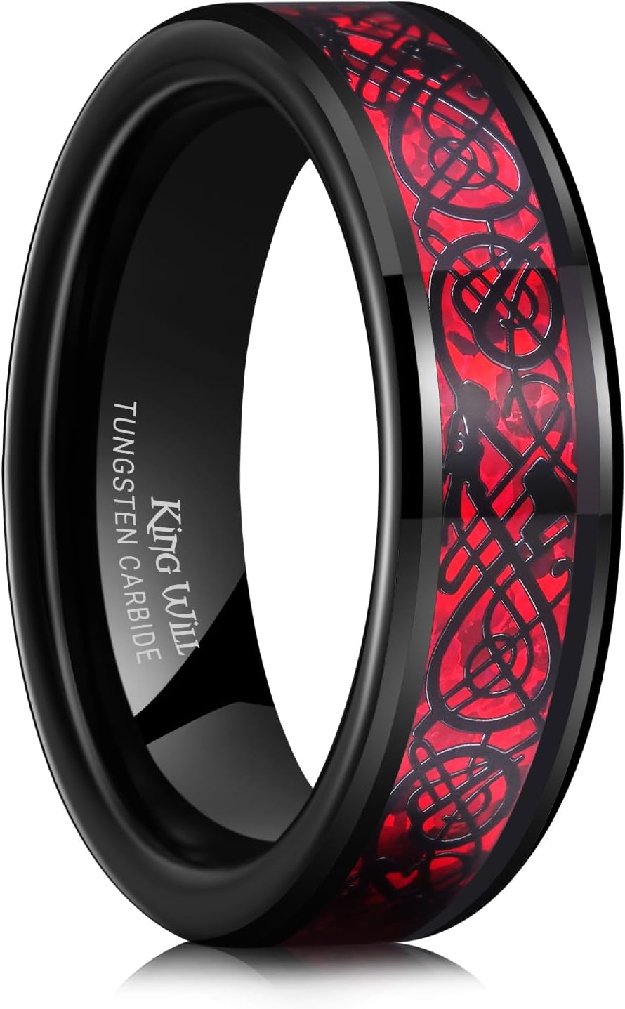King Will Men's Dragon Celtic Tungsten Ring for Every Occasion