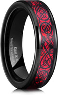 Dragon Celtic Tungsten Ring for Men - Polished Comfort Fit Wedding