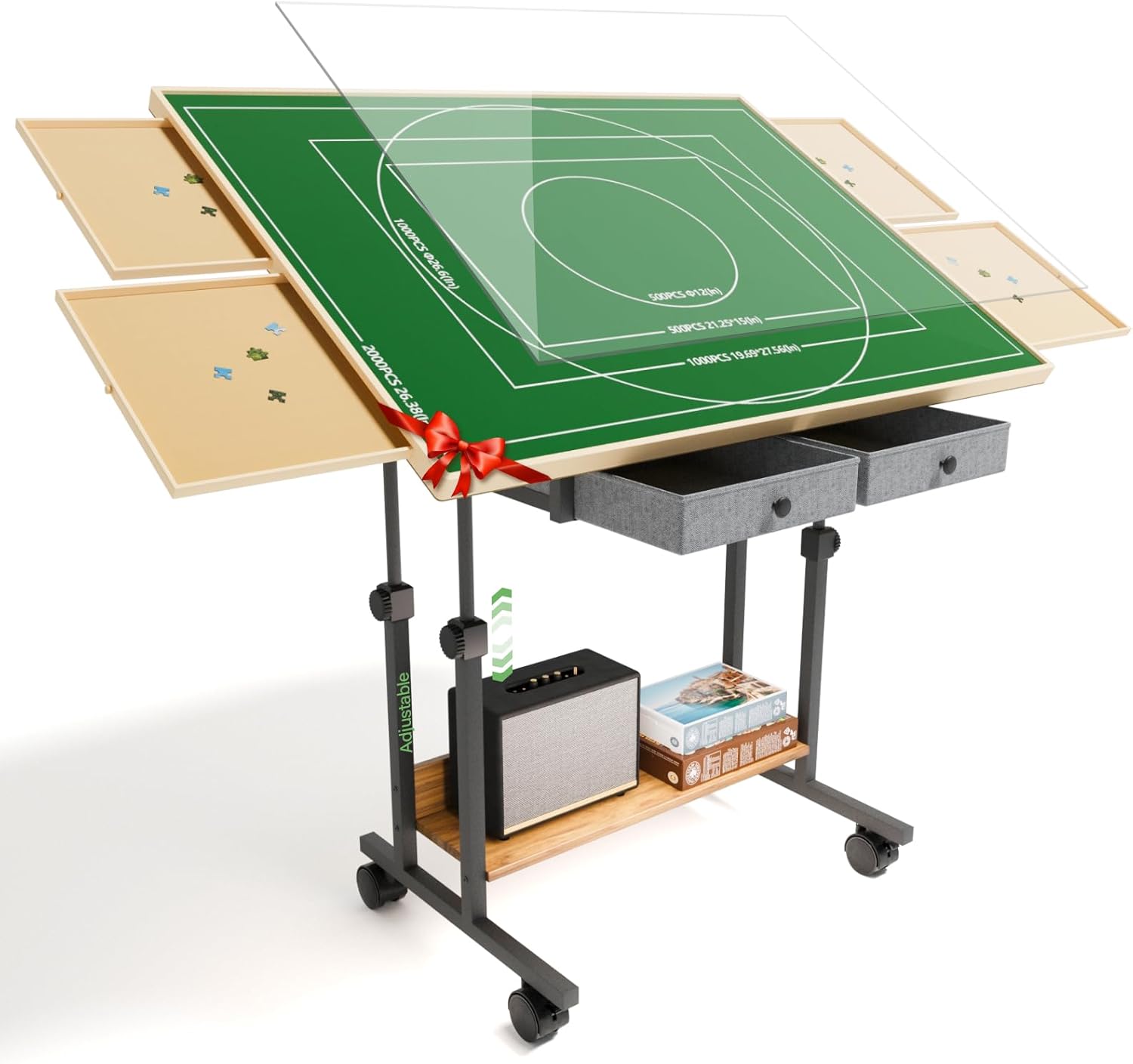Puzzle Table with Drawers for 2000 Piece Jigsaw Puzzles