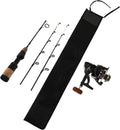 Dual Tip Ice Fishing Rod with 2000 Shrimp Lure - Compact Winter Rod