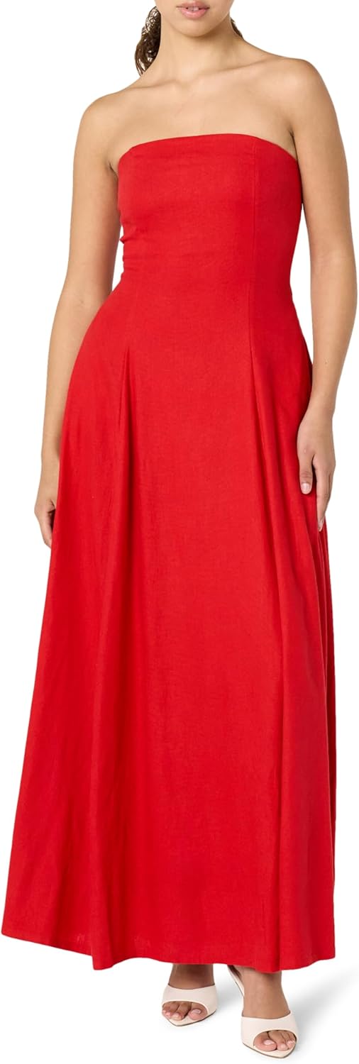 The Drop Women's Carlota Strapless Linen Maxi Dress Review