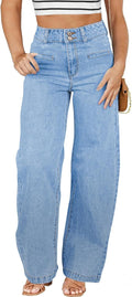 Eytino Plus Size High Waisted Straight Leg Jeans for Flattering Fit