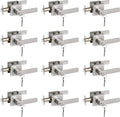 Keyed Entry Lever for Exterior and Front Door in Satin Nickel