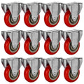 12 Pack 4 in Caster Wheels Rigid Top Plate Non Swivel - Heavy Duty