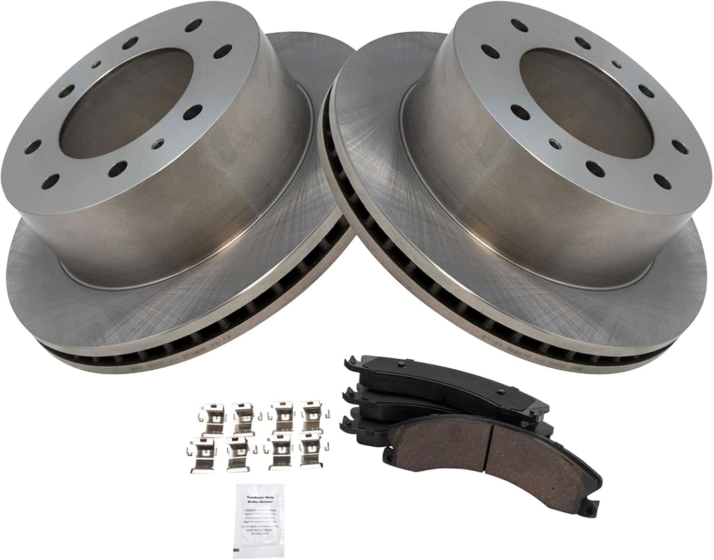 TRQ Rear Ceramic Disc Brake Pad & Rotor Kit for Chevy GMC Trucks