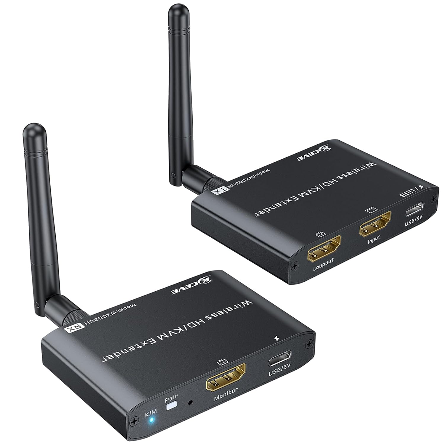HDMI KVM Wireless Transmitter and Receiver for 2 Monitors
