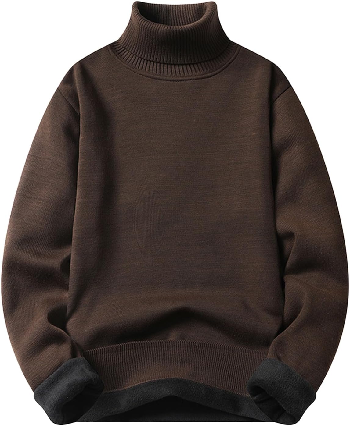 Warm Fleece Lined Men's Turtleneck Sweatshirt
