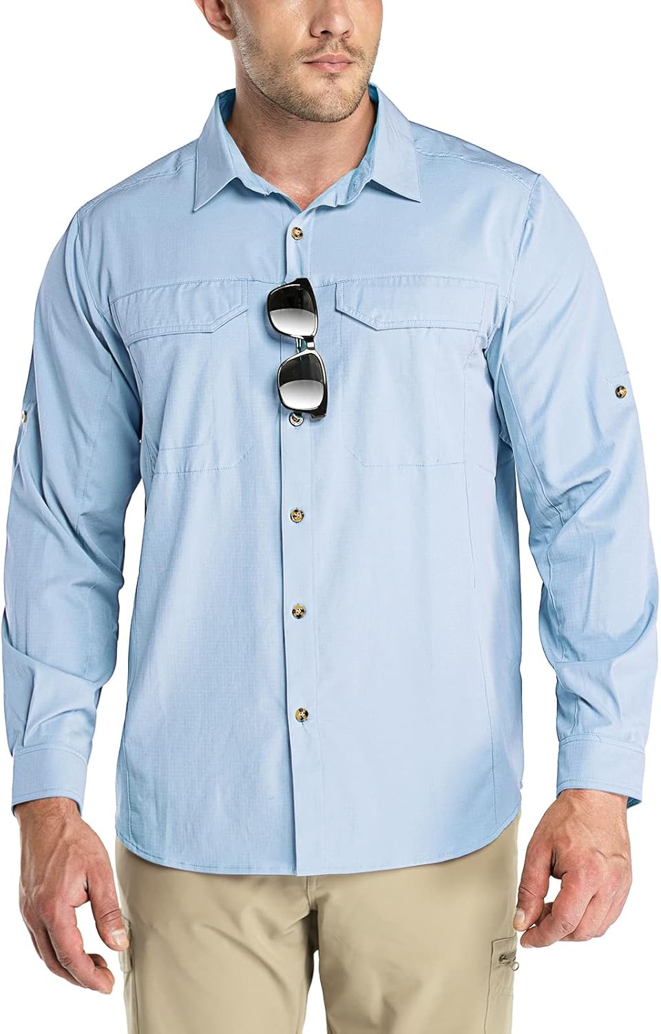 Outdoor Ventures Men's UPF 50+ UV Sun Protection Hiking Shirt