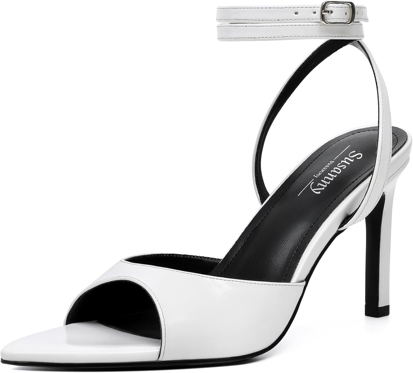 Pointed Open Toe Strappy Chunky Block Heels for Women