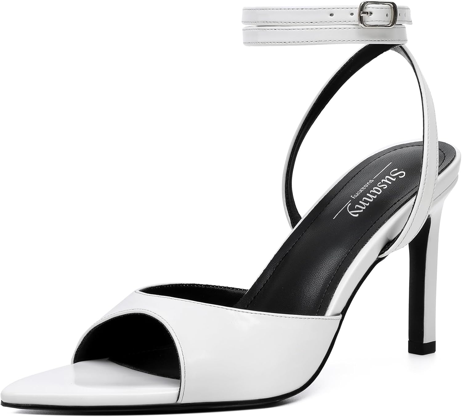 Pointed Open Toe Strappy Chunky Block Heels for Women
