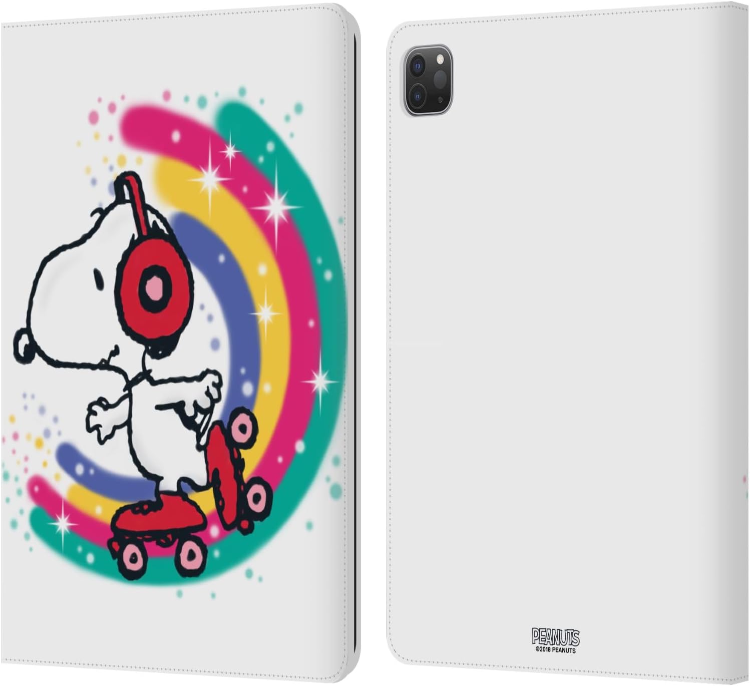 Peanuts Colourful Skating Snoopy Leather Wallet Case for iPad Pro
