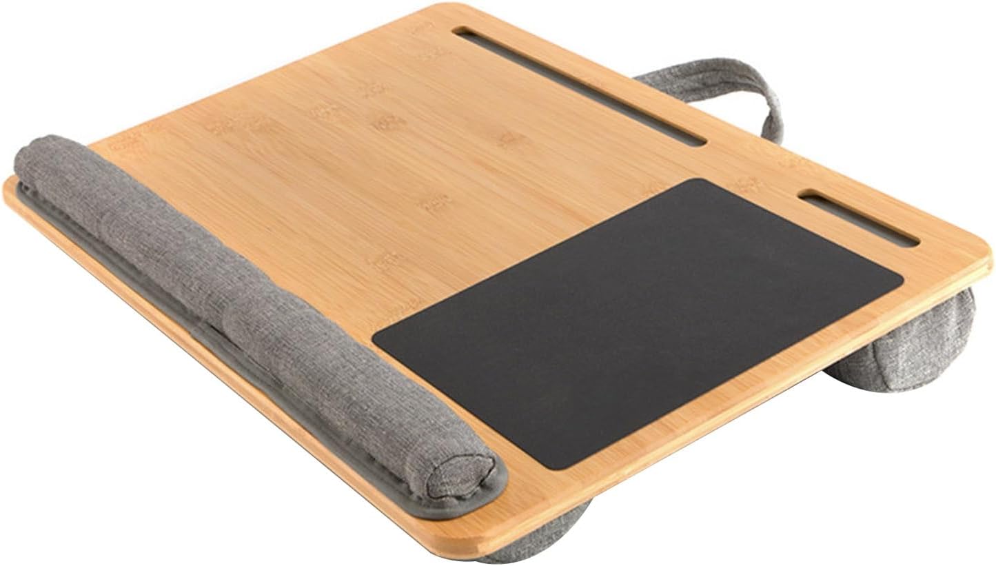 Bamboo Lap Desk - Comfortable Cushioned Ergonomic Design