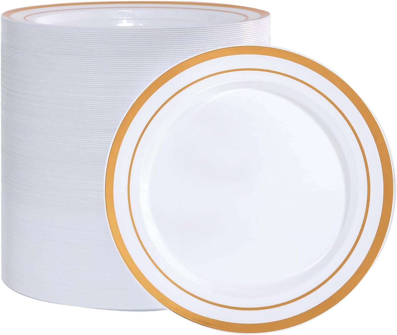 100 Gold Plastic Salad Plates - Elegant & Durable Partyware