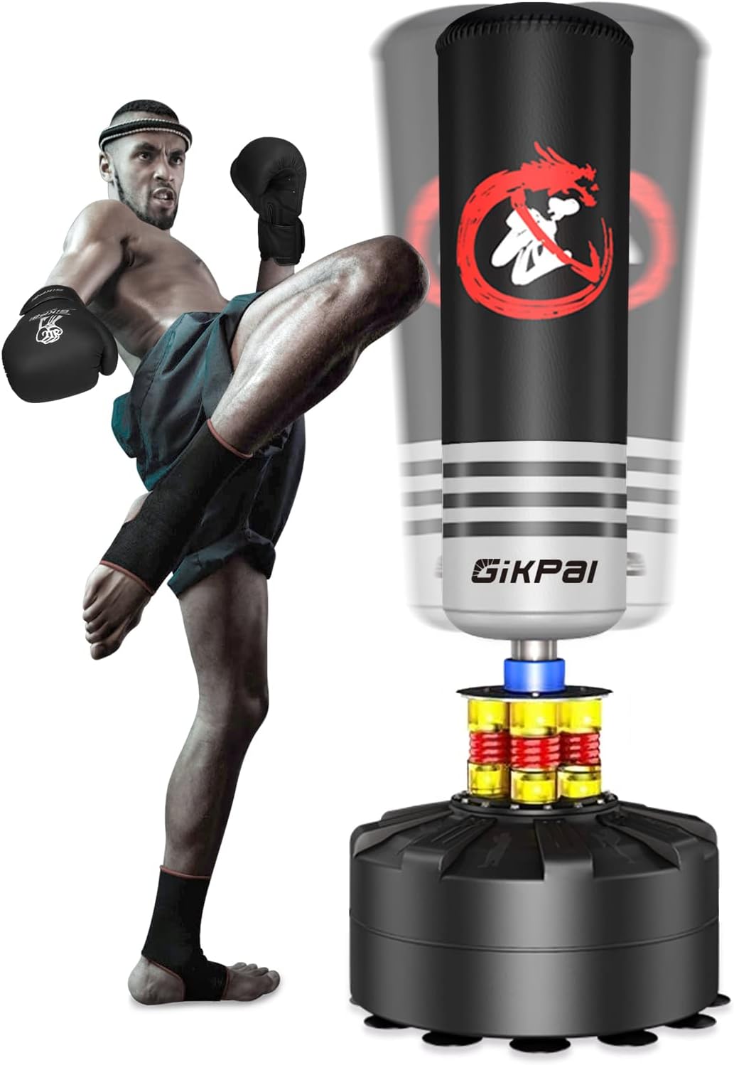 GIKPAL Freestanding Punching Bag with Gloves for Kickboxing
