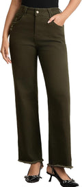 Wide Leg Jeans for Women Mid High Waist Straight Leg - Soft Stretch
