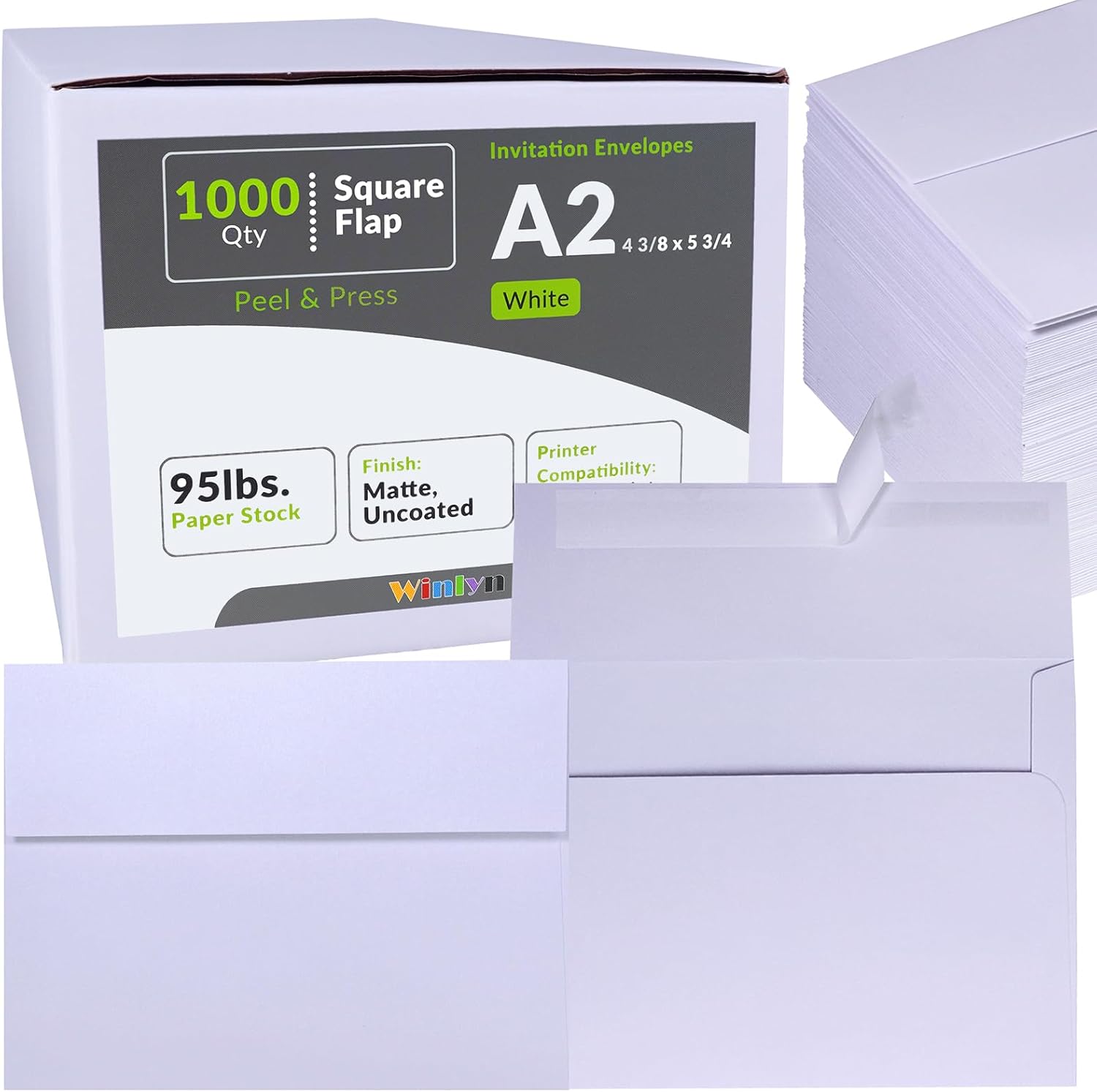 A2 Invitation Envelopes - 1000 Pcs Self Seal White Envelopes