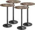 Furmax Bistro Pub Table Round Bar Height Cocktail Table - Compact Faux