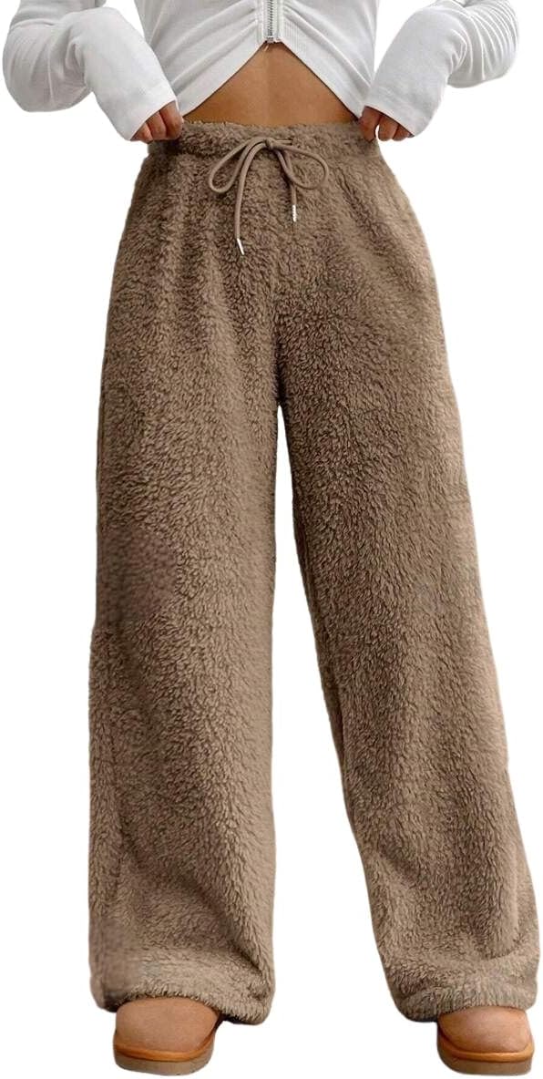 ZAFUL Women's Fuzzy Plush Pajama Pants for Cozy Comfort