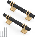 10 Pack 3 Inch Black & Gold Cabinet Pulls - Modern Kitchen Hardware