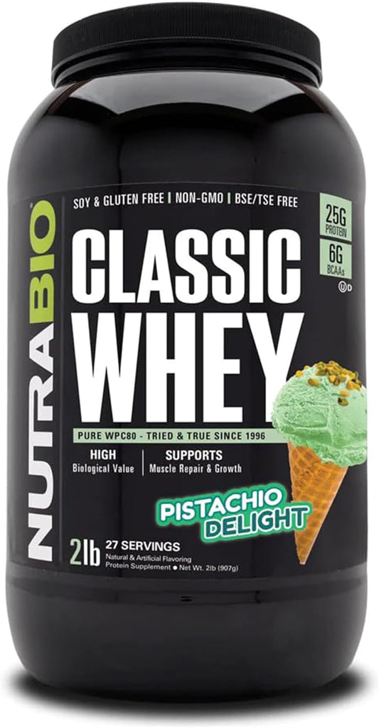 NutraBio Classic Whey Protein Powder - 25G Protein Per Scoop