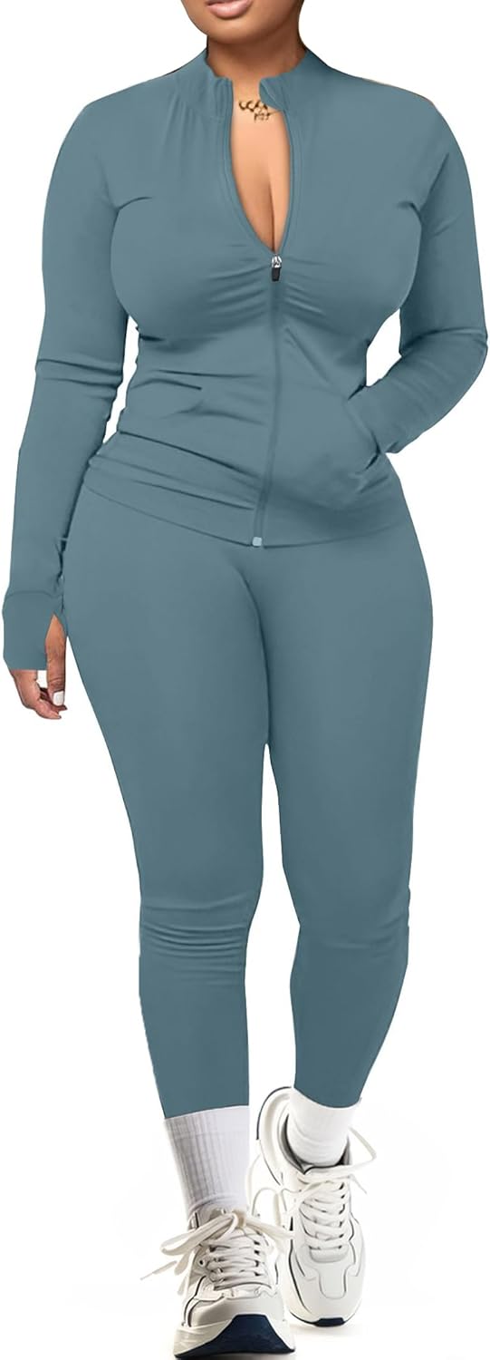 UOUA Two Piece Outfits Women Tracksuit Sets for Gym Workout