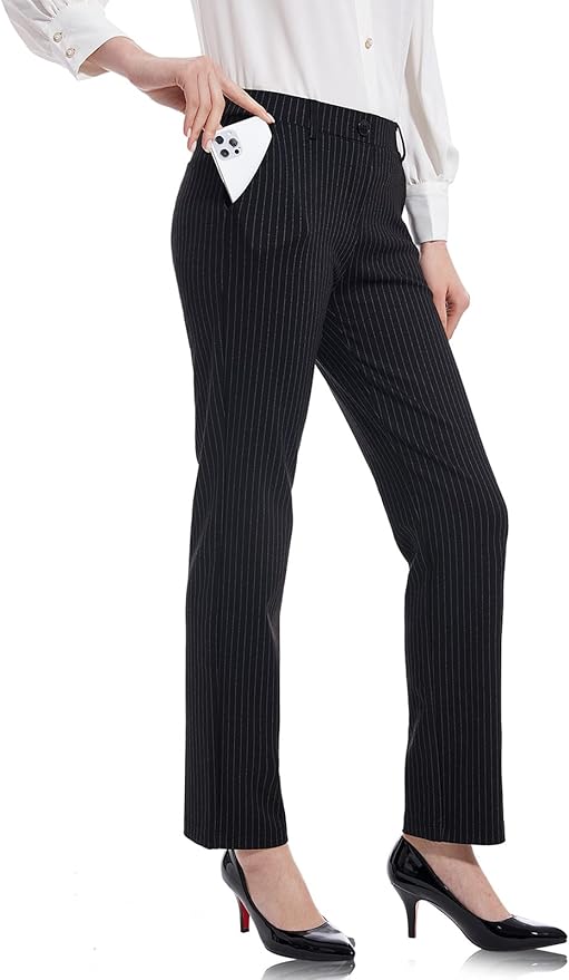 Tapata Women's Stretchy Straight Dress Pants for Office Work