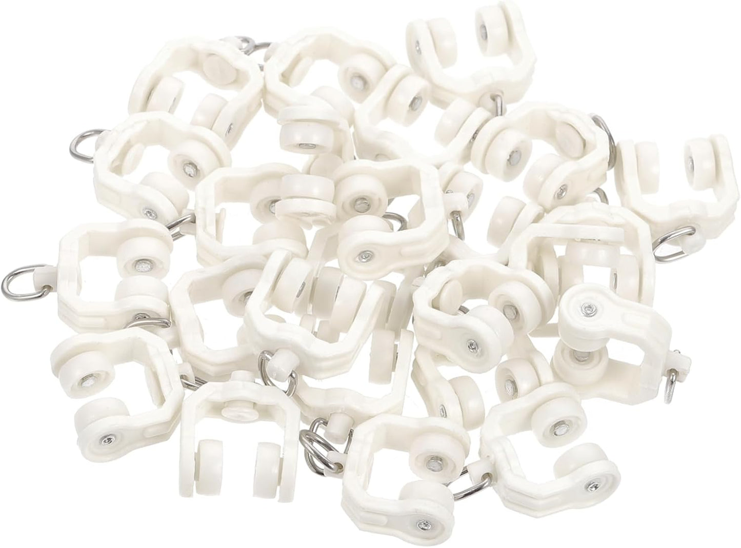 Stylish Beige Curtain Hooks - 50pcs Stainless Steel