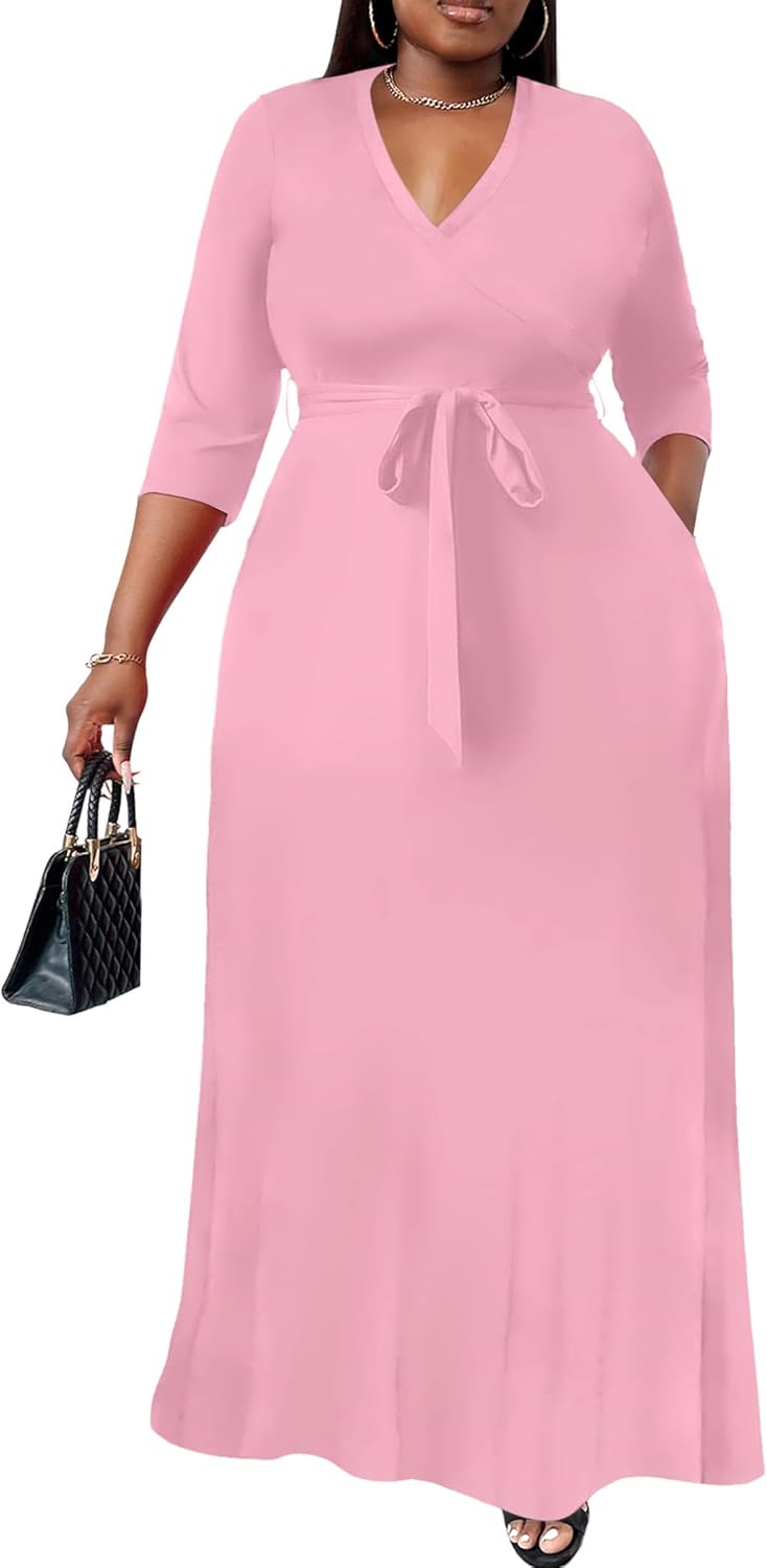 Nmoder Plus Size Maxi Dress for Women - Floral Flowy Elegance