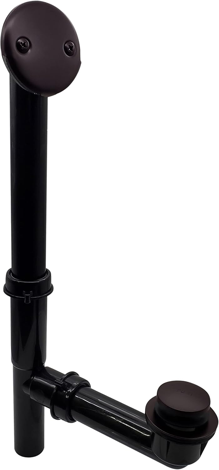 Westbrass 593144-12 Black Tubular Tip-Toe Bath Waste Drain Kit