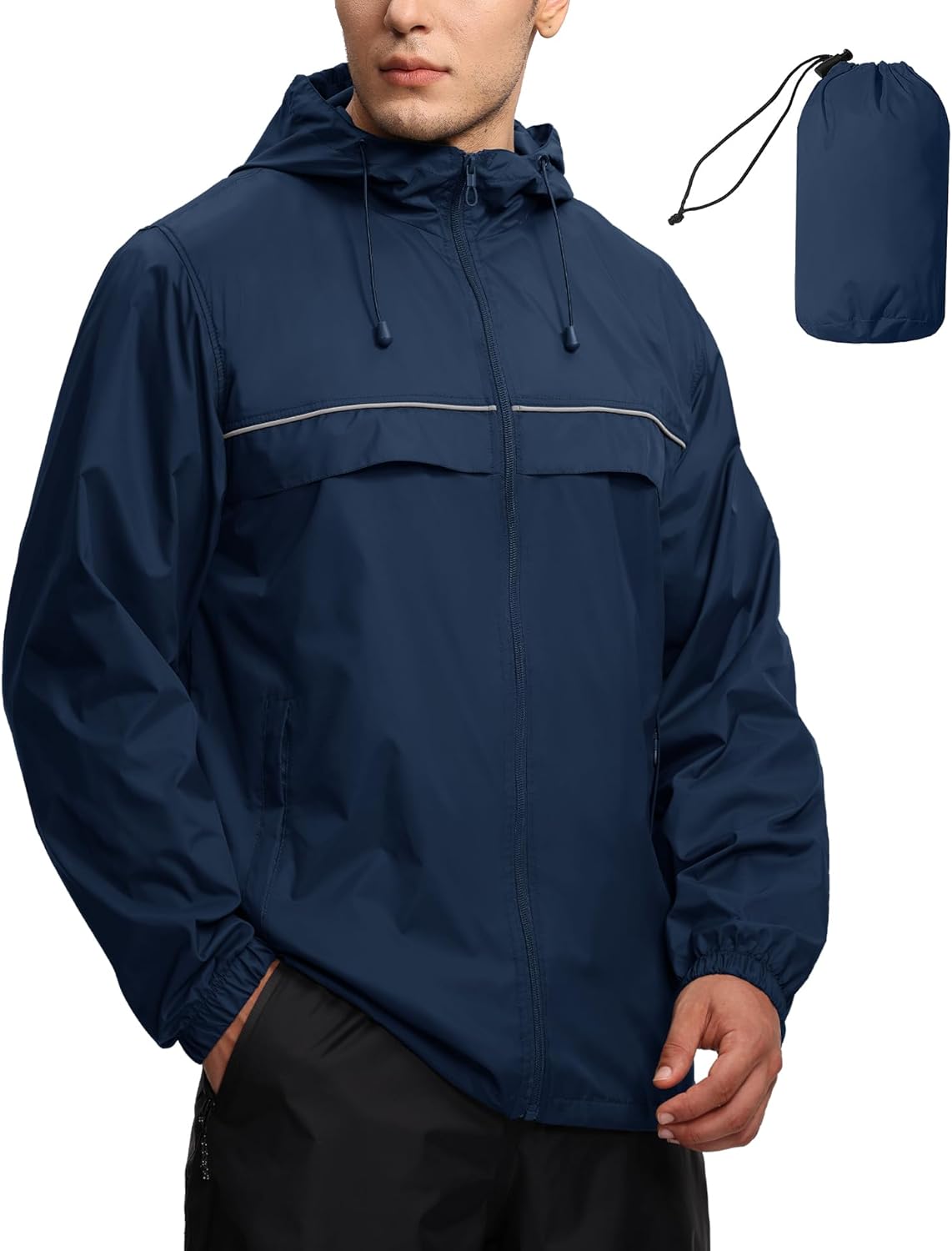 SWISSWELL Mens Waterproof Windbreaker Rain Jacket for Outdoor Use