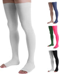 Thigh High Compression Socks for Women 20-30mmHg - Open Toe Support