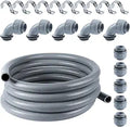 Liquid-Tight Conduit 1 in 25 ft with Connector Kit - Flexible PVC