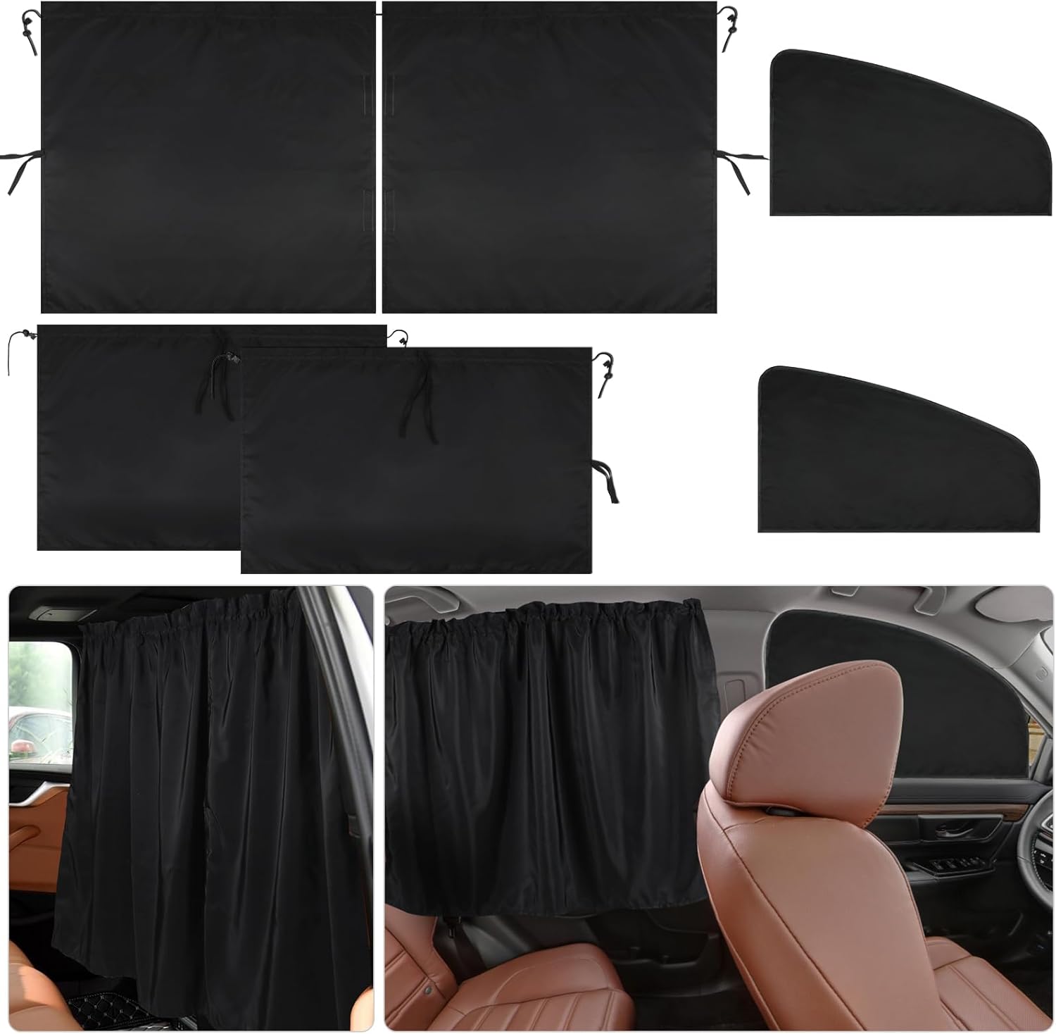 Car Curtains for Privacy and UV Protection - 5 Pcs Set