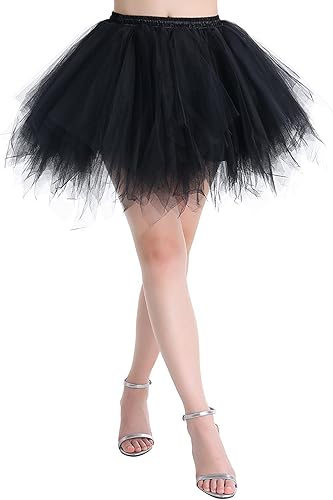 Adult Women 80fts Tutu Skirt Layered Tulle Petticoat for Halloween