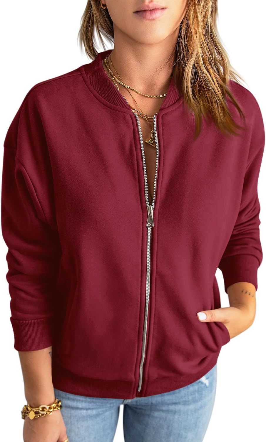 GeGekoko Womens Zip Up Sweatshirts for Casual Fall Style