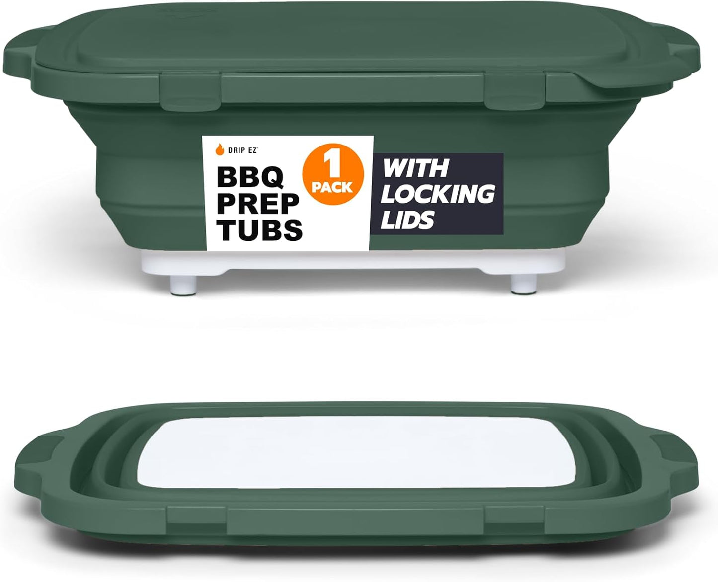 Drip EZ Collapsible BBQ Prep Tub for Meal Prep and Storage