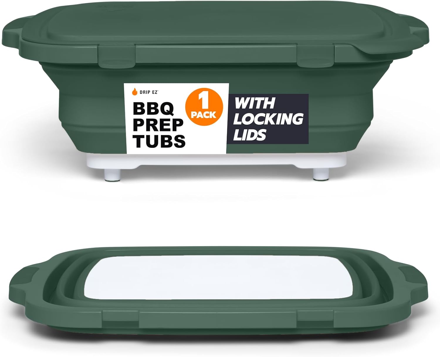 Drip EZ Collapsible BBQ Prep Tub for Meal Prep and Storage